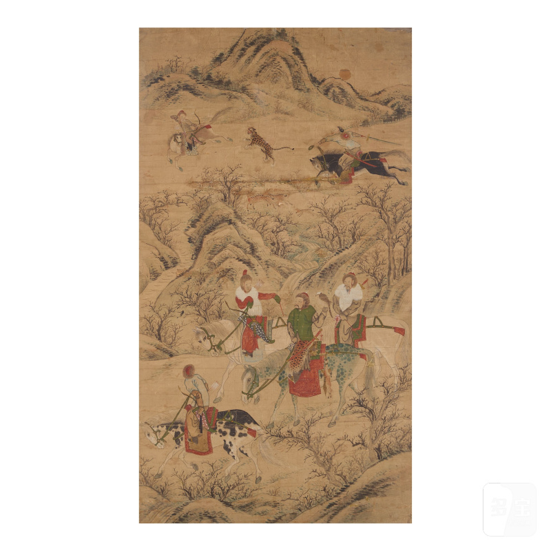 佚名（十九至二十世紀） 秋狩圖 設色紙本 鏡框 | ANONYMOUS (19TH/20TH CENTURY)